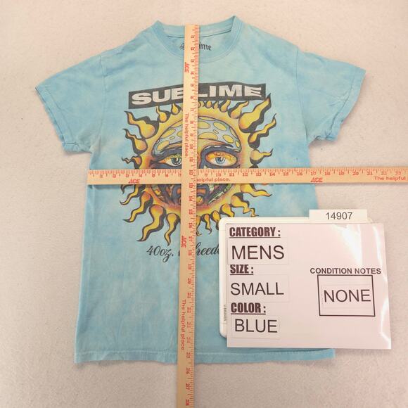 Sublime Band Short Sleeve Crew Neck Graphic T Shirt Mens Size Small S Blue - Picture 5 of 9